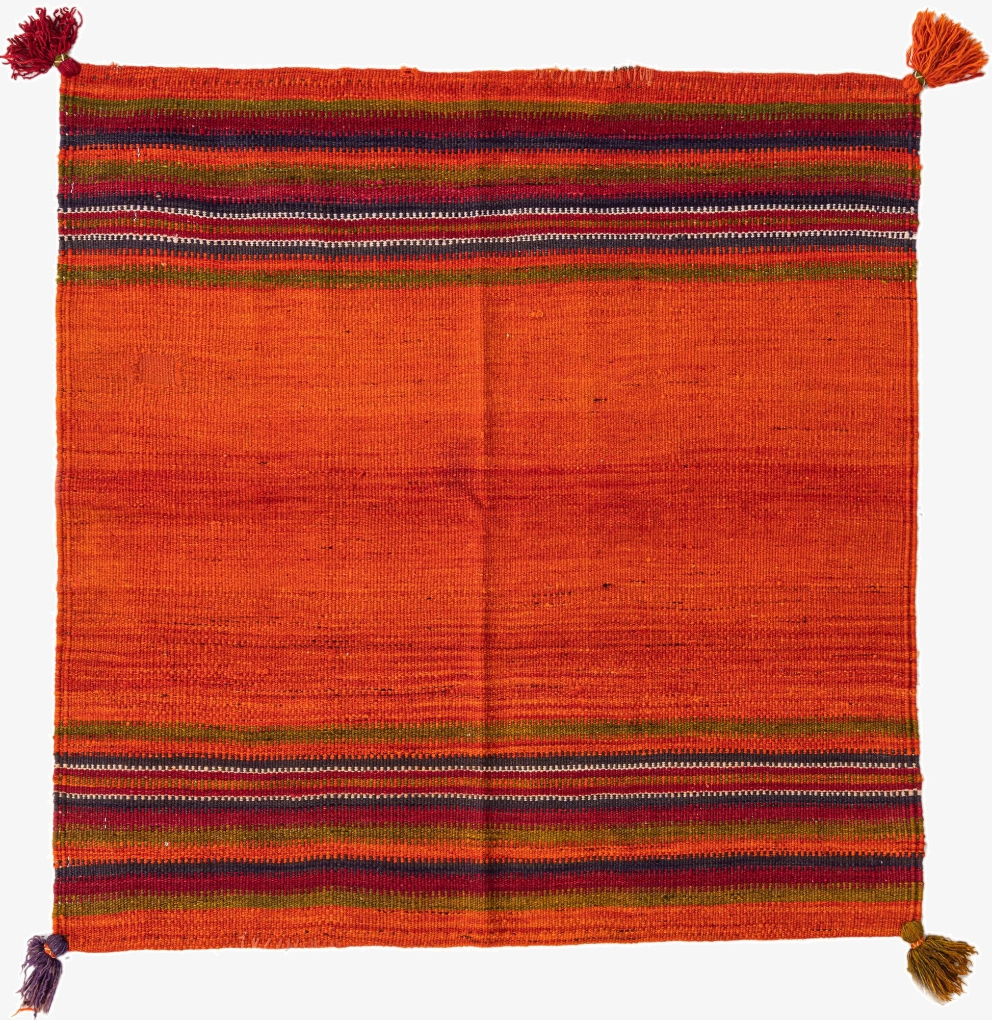 3' 6 x 3' 6  Hand Woven Kilim Fars Wool Square Rug