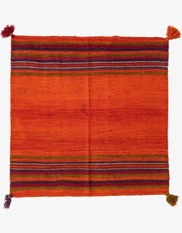 3' 6 x 3' 6 Hand Woven Kilim Fars Wool Square Rug