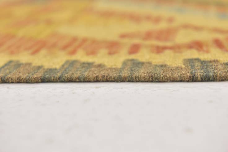 Detail image of 3' x 3' 5 Hand Woven Kilim Maymana Wool Square Rug