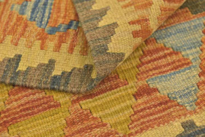3' x 3' 5 Hand Woven Kilim Maymana Wool Square Rug
