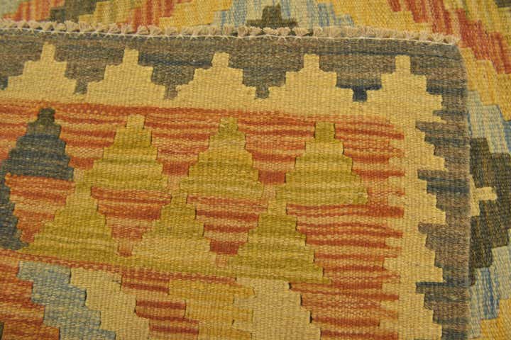 3' x 3' 5 Hand Woven Kilim Maymana Wool Square Rug