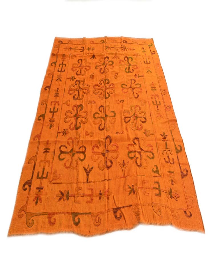 Detail image of 6' 5 x 7' 7  Hand Woven Kilim Suzani Wool Square Rug