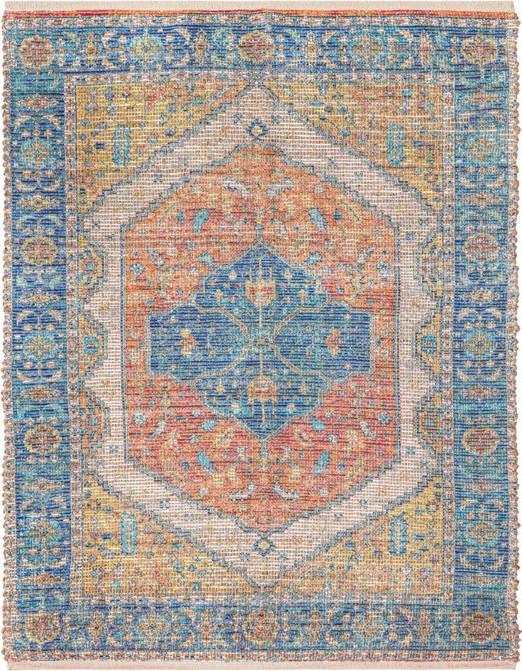 Detail image of 4' 1 x 6' 1 Hand Woven Chenille Jute Rug