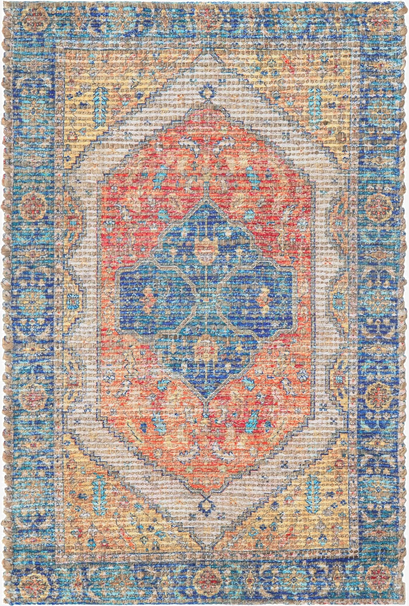 60cm x 95cm  Hand Woven Chenille Jute Alfombra