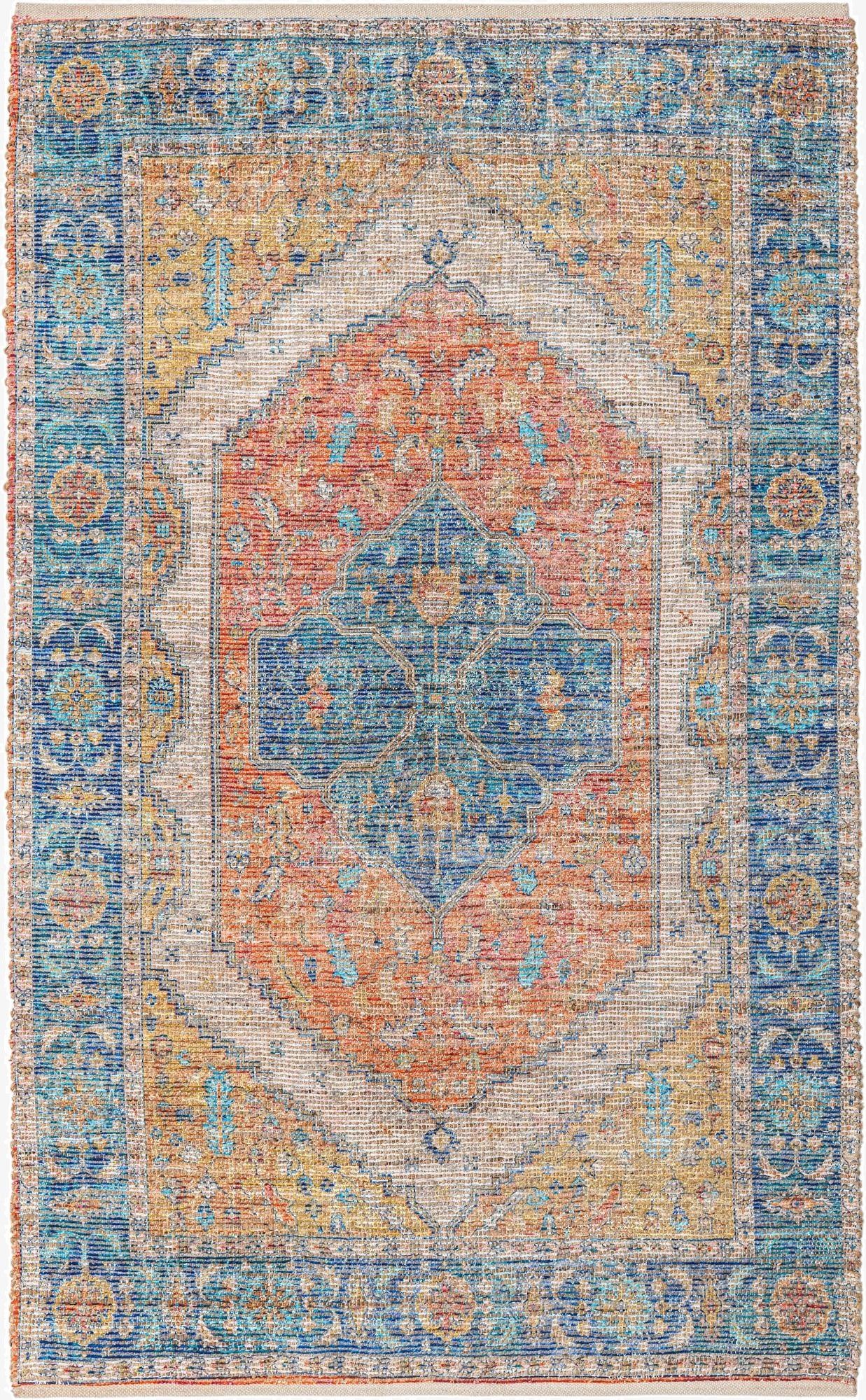160cm x 245cm  Hand Woven Chenille Jute Alfombra