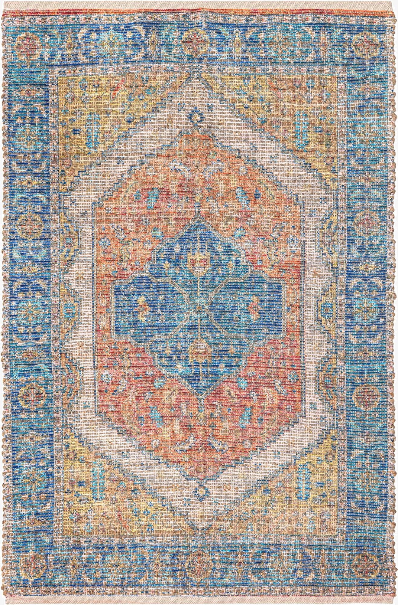 125cm x 185cm  Hand Woven Chenille Jute Alfombra