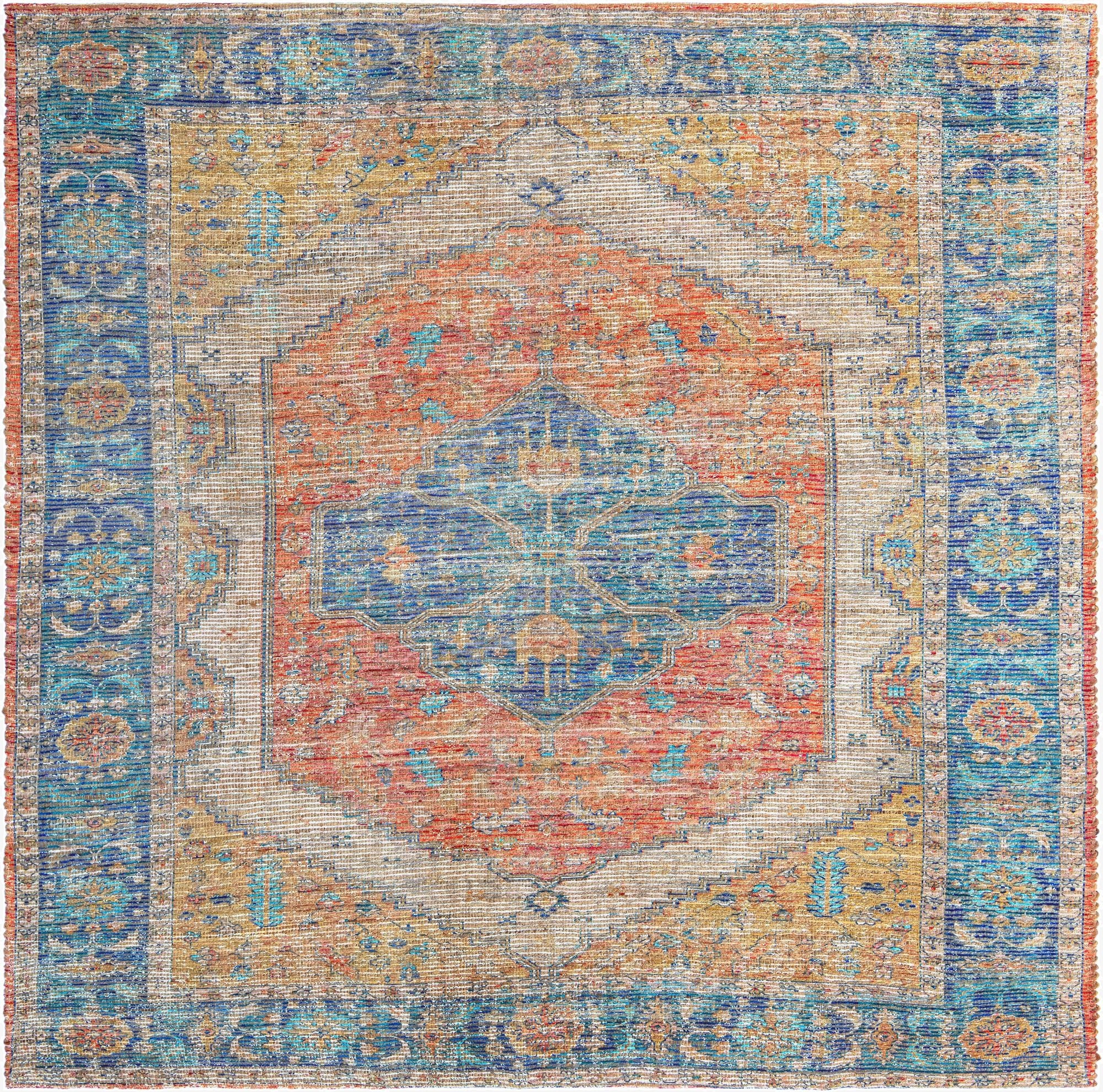 7' 10 x 7' 10  Hand Woven Chenille Jute Square Rug