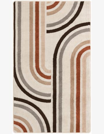 3' x 5' 3 Parkes · Geometric arch rug, ivory and earth tones
