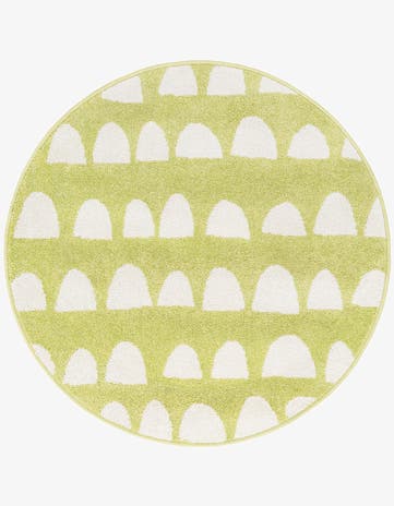Pastel Green Whimsy Kids Round Rug