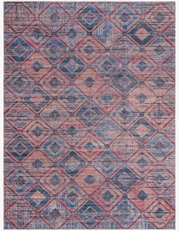 Peach and Blue Washable Sisu Rug