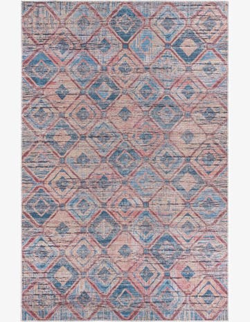 Peach and Blue Washable Sisu Rug