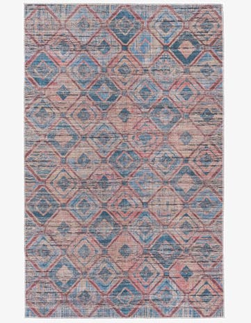 Peach and Blue Washable Sisu Rug