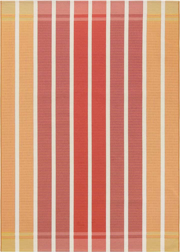 5' 3 x 8' Easy-Clean Striped Indoor / Outdoor Rug