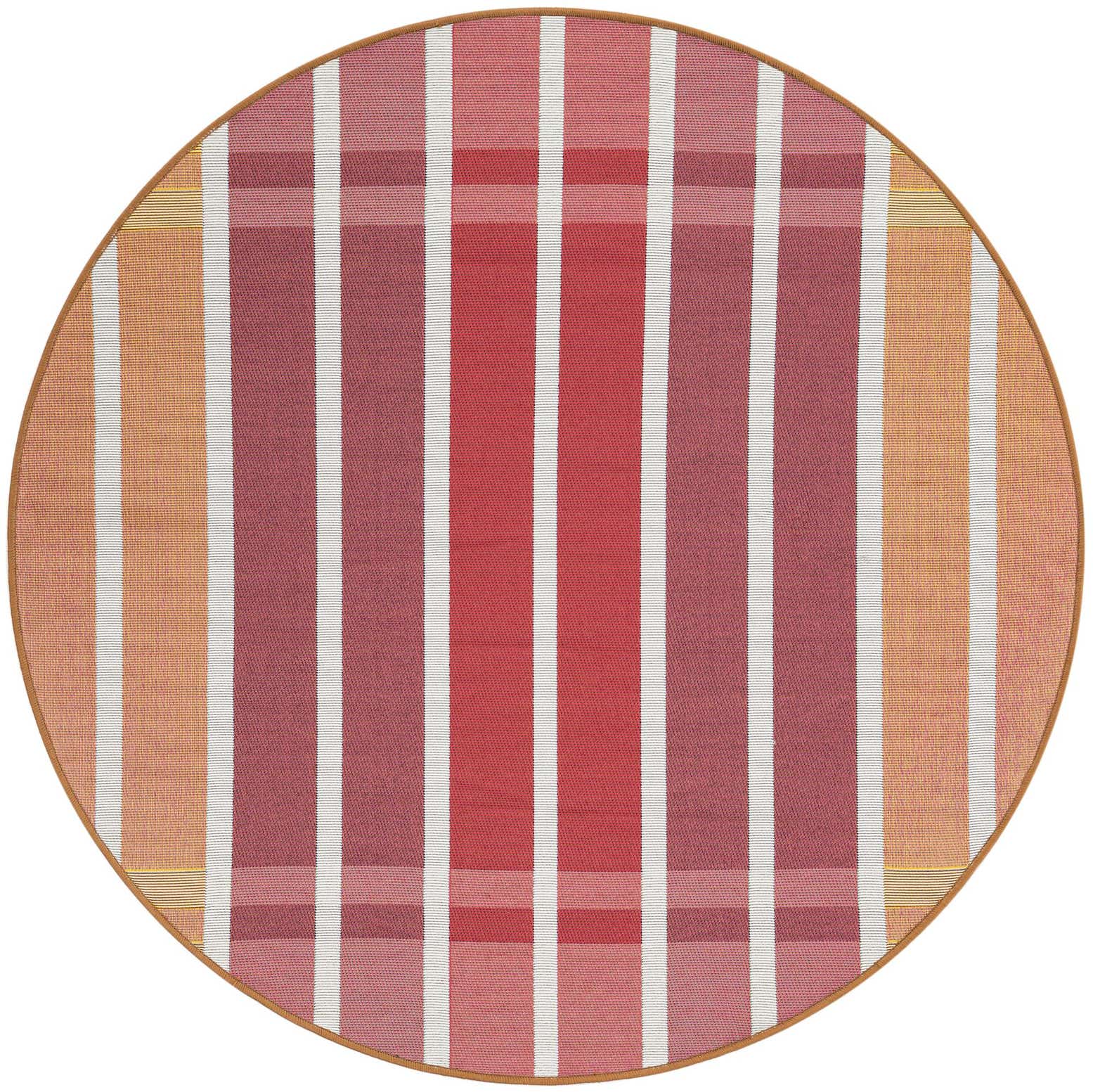 4' x 4' Easy-Clean Ribbon Indoor / Outdoor Round Rug