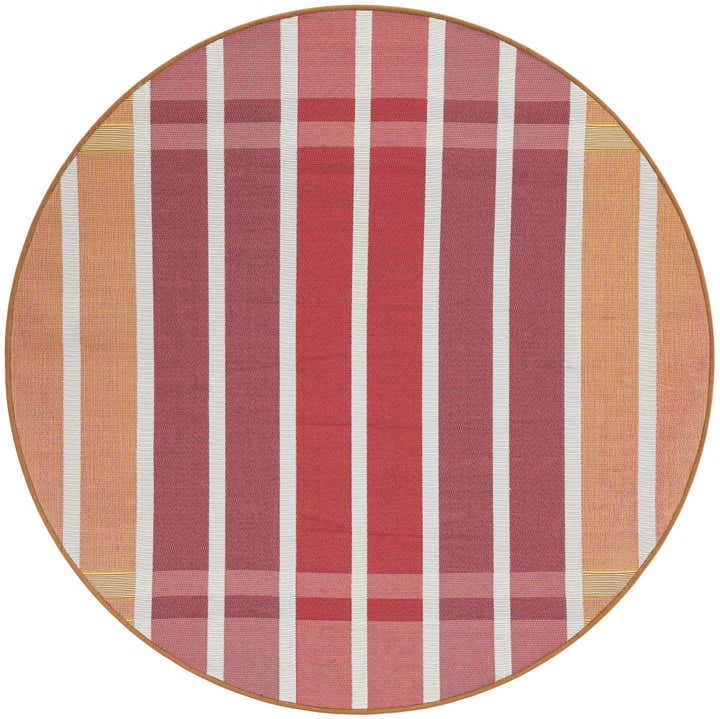 4' x 4' Easy-Clean Ribbon Indoor / Outdoor Round Rug