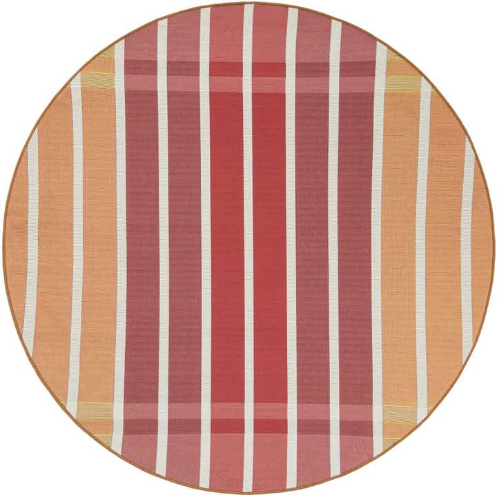 6' x 6' Easy-Clean Ribbon Indoor / Outdoor Round Rug