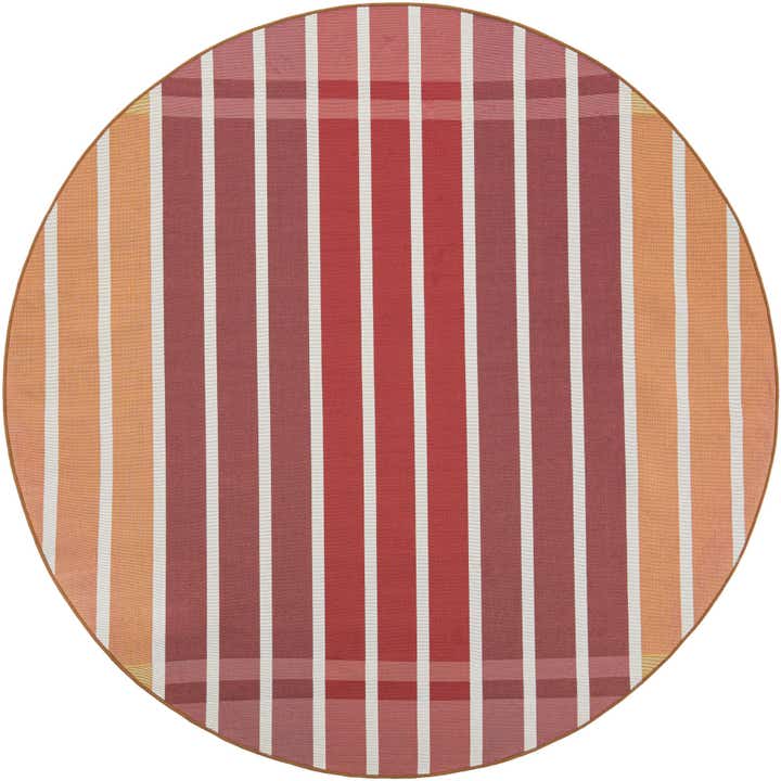 7' 10 x 7' 10 Easy-Clean Ribbon Indoor / Outdoor Round Rug