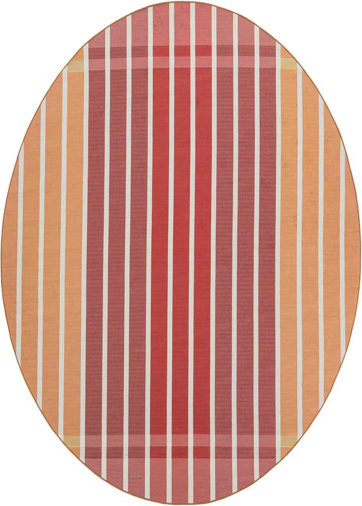 10' x 10' Easy-Clean Striped Indoor / Outdoor Round Rug