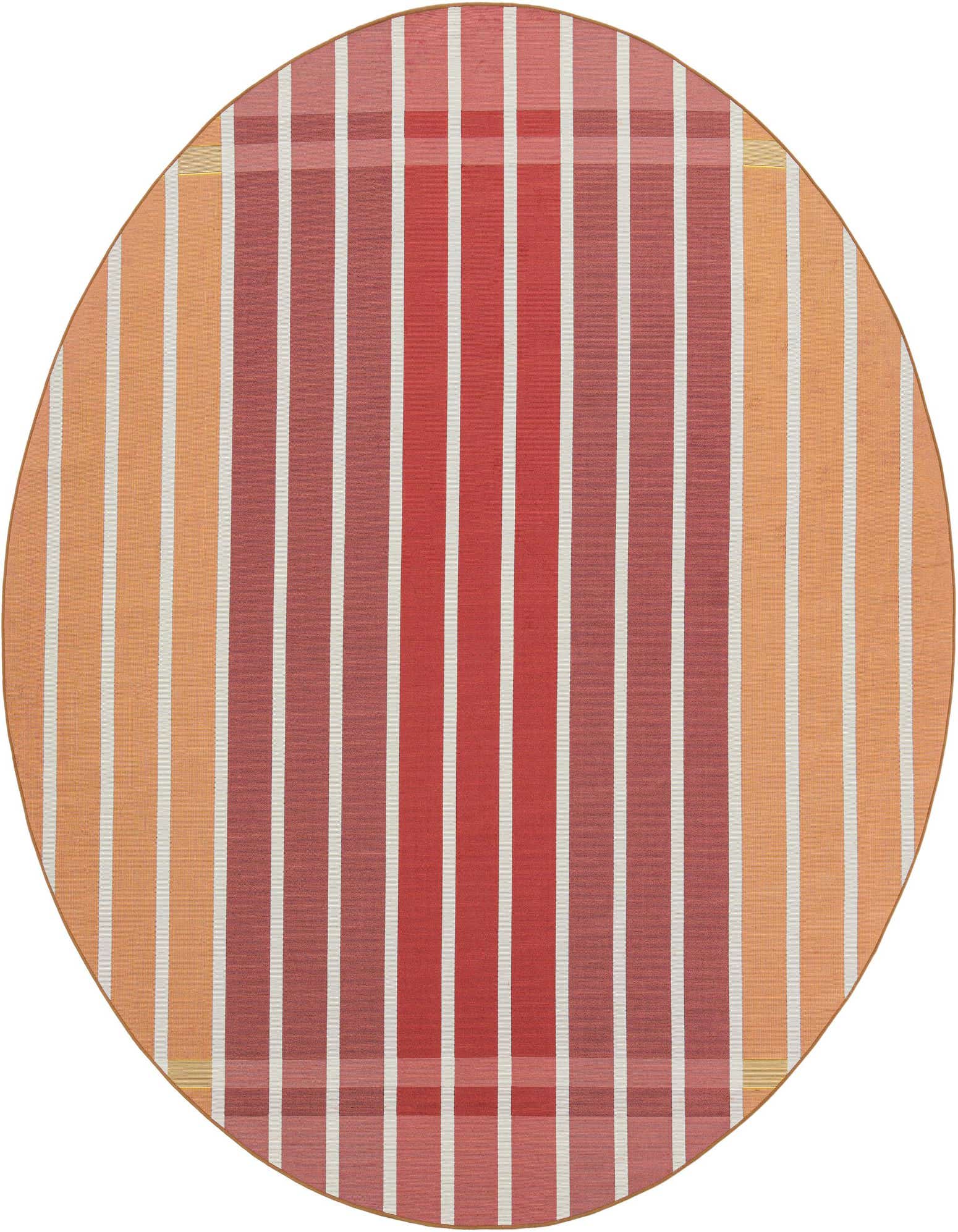 10' x 10' Easy-Clean Striped Indoor / Outdoor Round Rug