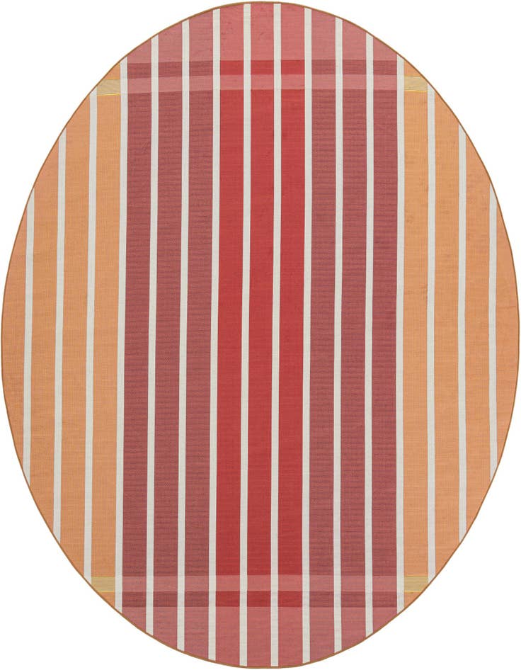 Detail image of 10' x 10' Easy-Clean Striped Indoor / Outdoor Round Rug