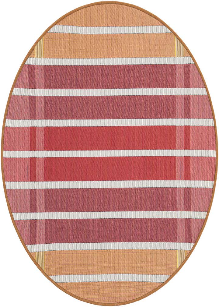 3' x 3' Easy-Clean Striped Indoor / Outdoor Round Rug