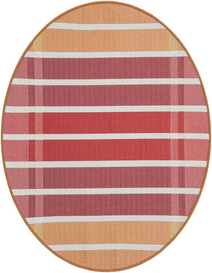 Detail image of 3' x 3' Easy-Clean Striped Indoor / Outdoor Round Rug