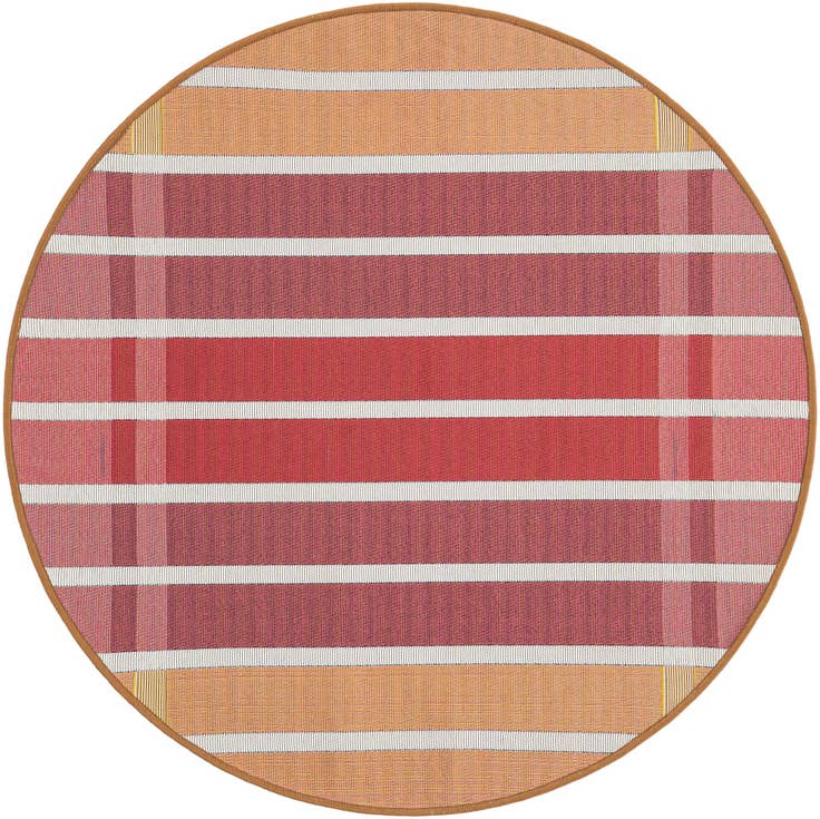 Detail image of 3' x 3' Easy-Clean Striped Indoor / Outdoor Round Rug