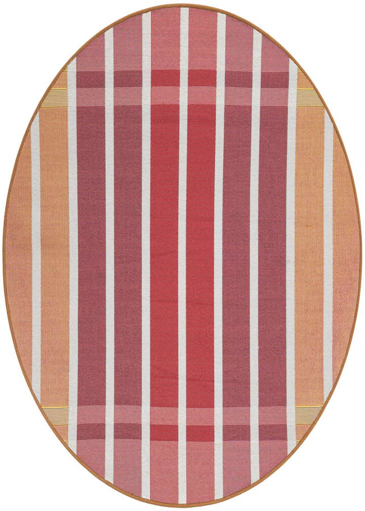 4' x 4' Easy-Clean Striped Indoor / Outdoor Round Rug