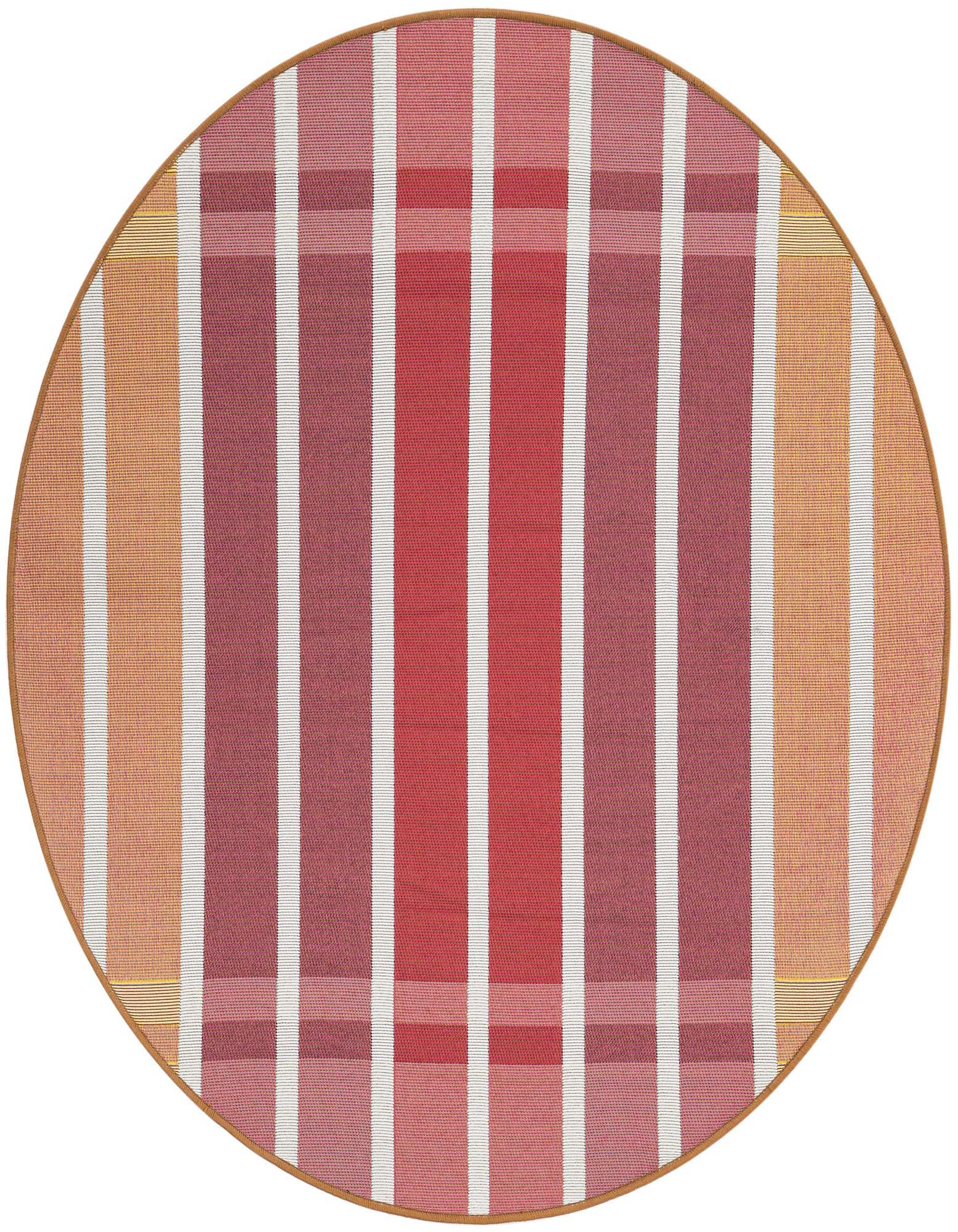 4' x 4' Easy-Clean Striped Indoor / Outdoor Round Rug