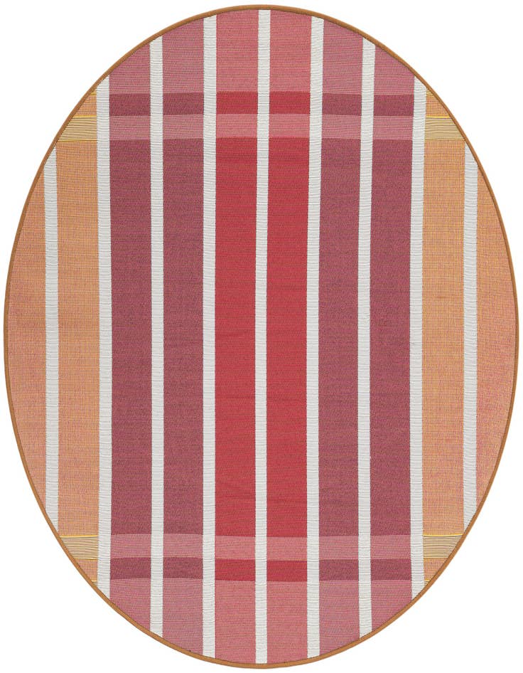 Detail image of 4' x 4' Easy-Clean Striped Indoor / Outdoor Round Rug