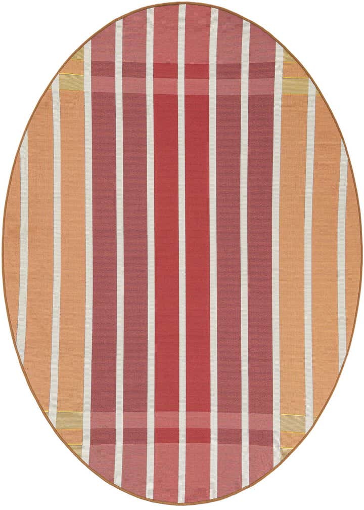 6' x 6' Easy-Clean Striped Indoor / Outdoor Round Rug