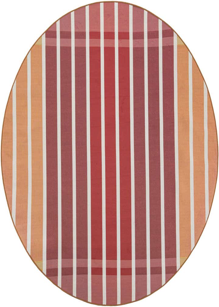 7' 10 x 7' 10 Easy-Clean Striped Indoor / Outdoor Round Rug