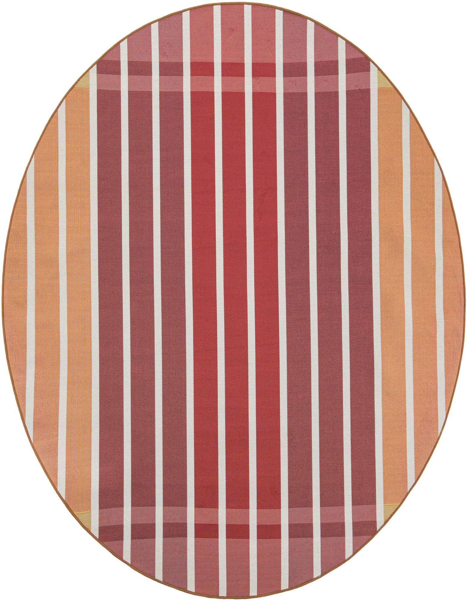7' 10 x 7' 10 Easy-Clean Striped Indoor / Outdoor Round Rug
