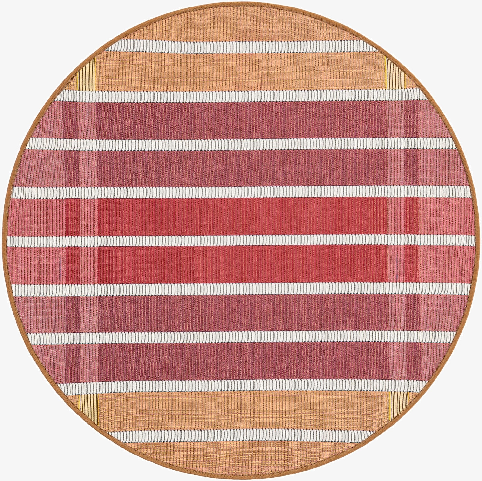 3' x 3'  Washable Striped Indoor / Outdoor Round Rug