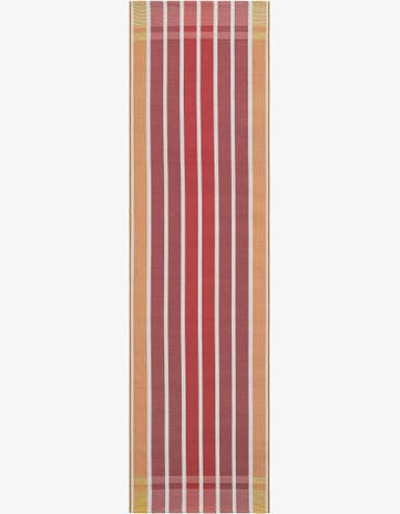 Peach and Salmon Easy-Clean Ribbon Indoor / Outdoor Runner Rug