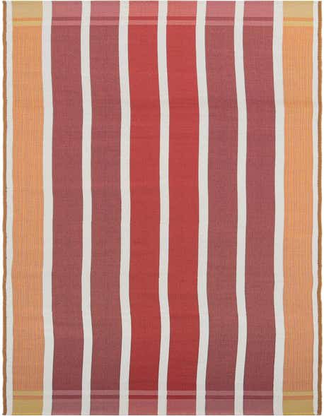 2' 7 x 12' Easy-Clean Striped Indoor / Outdoor Runner Rug