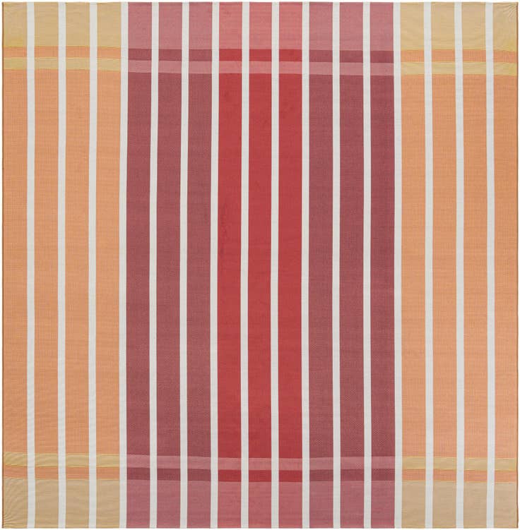 Detail image of 10' x 10' Easy-Clean Striped Indoor / Outdoor Square Rug
