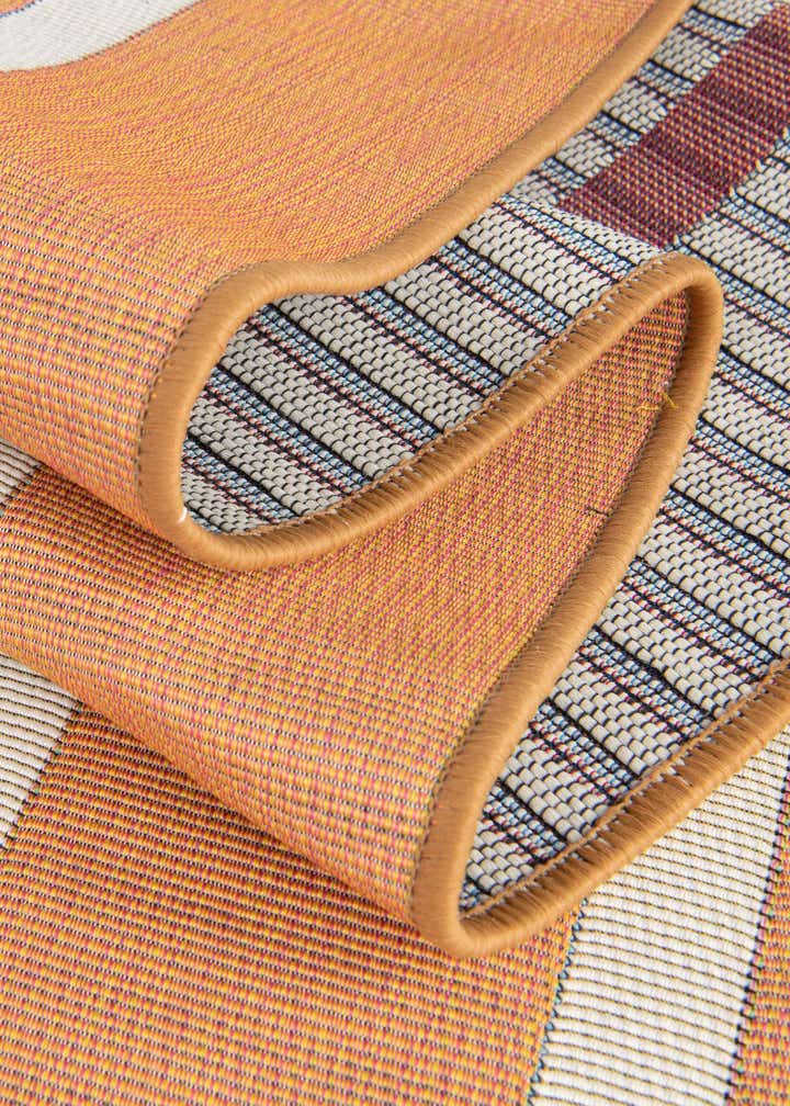 7' 10 x 7' 10 Easy-Clean Striped Indoor / Outdoor Square Rug