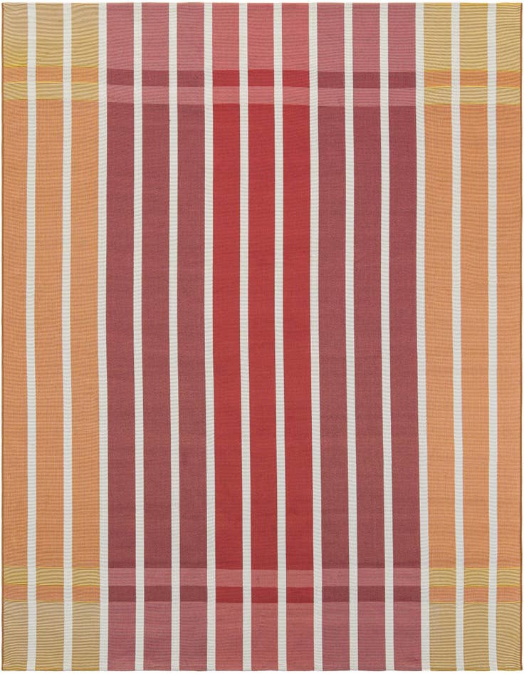 Detail image of 7' 10 x 7' 10 Easy-Clean Striped Indoor / Outdoor Square Rug