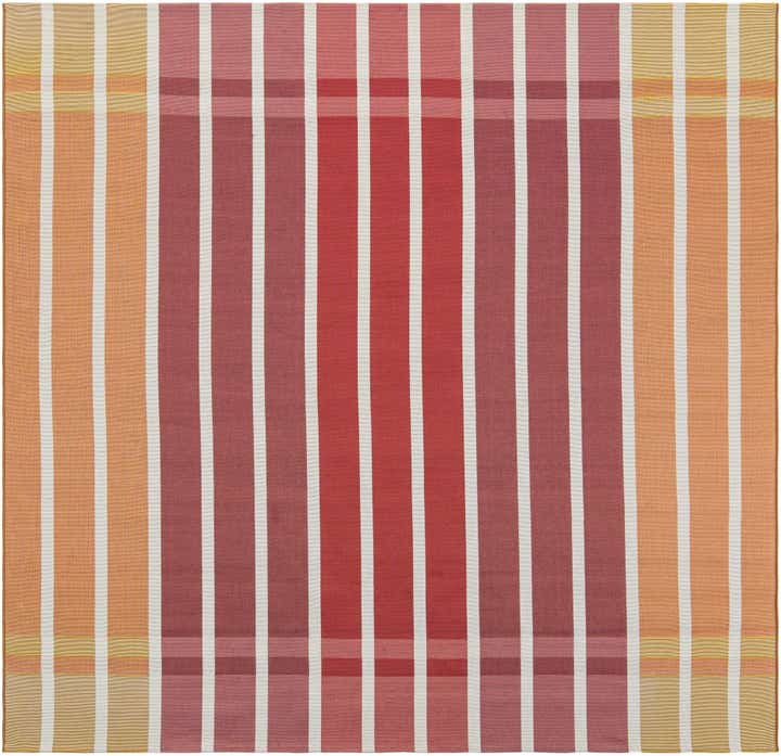 7' 10 x 7' 10 Easy-Clean Striped Indoor / Outdoor Square Rug