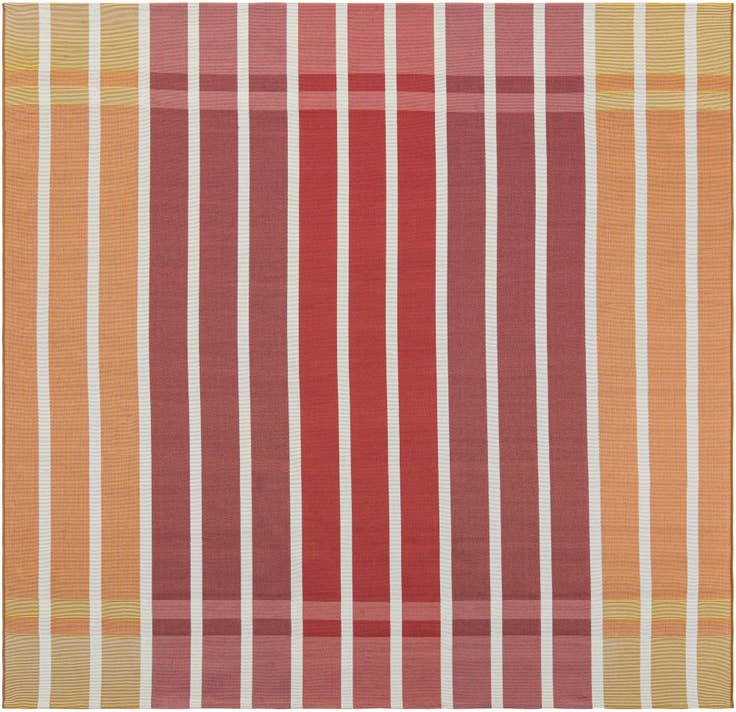 Detail image of 7' 10 x 7' 10 Easy-Clean Striped Indoor / Outdoor Square Rug
