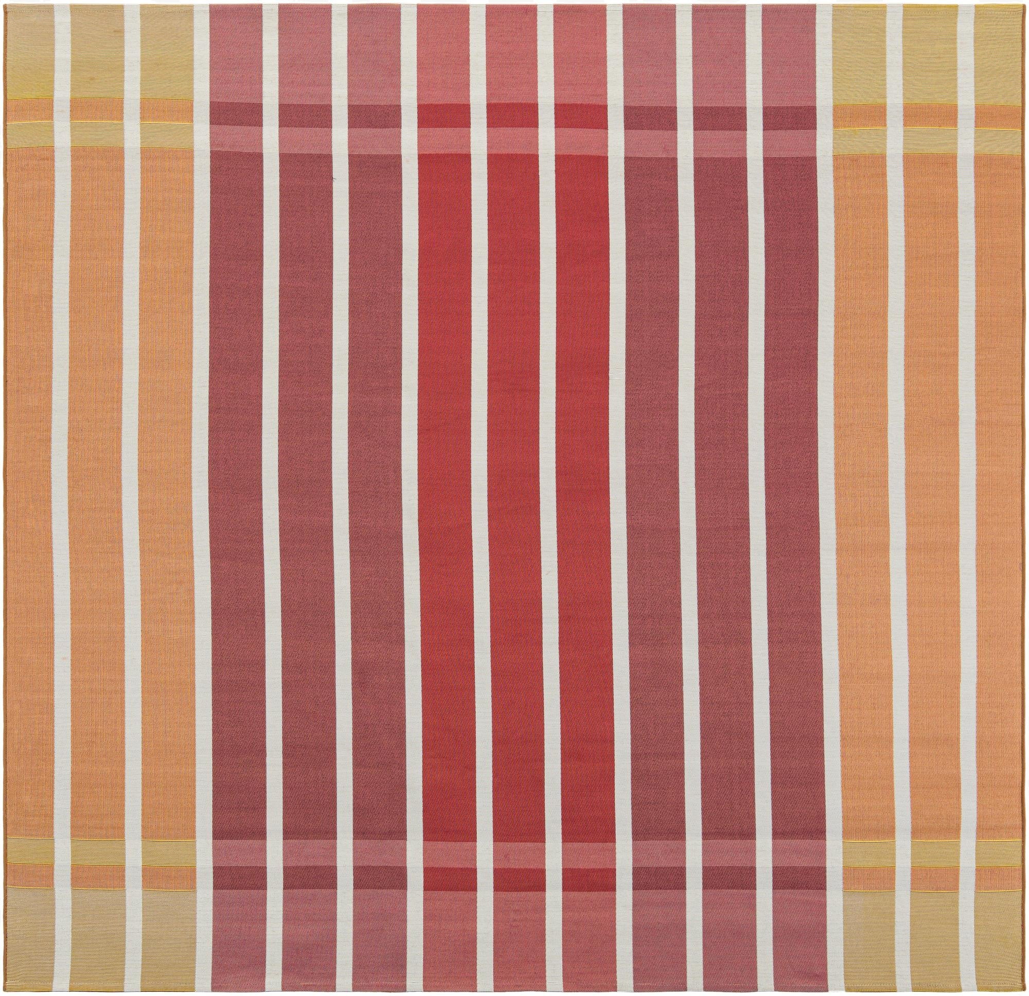 7' 10 x 7' 10  Washable Striped Indoor / Outdoor Square Rug