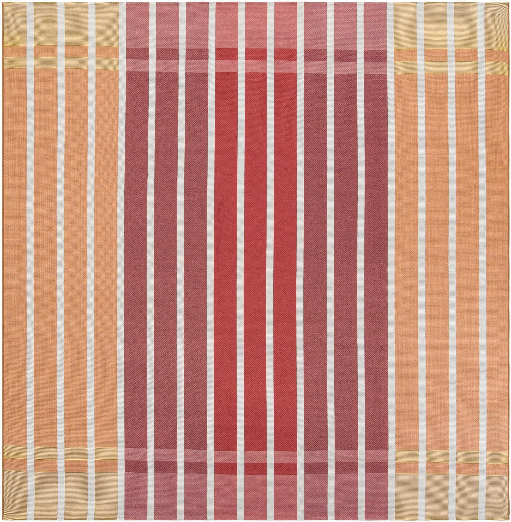 10' x 10'  Washable Striped Indoor / Outdoor Square Rug