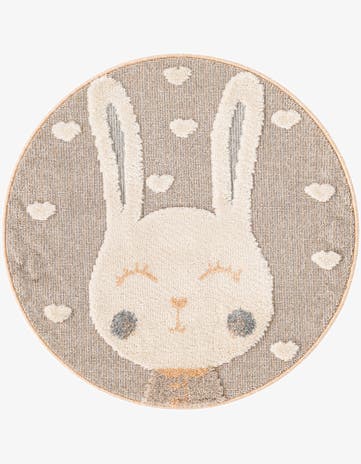 Peach Blossom Whimsy Kids Round Rug