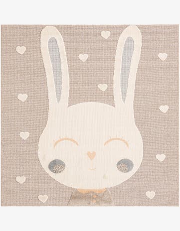 Peach Blossom Whimsy Kids Square Rug