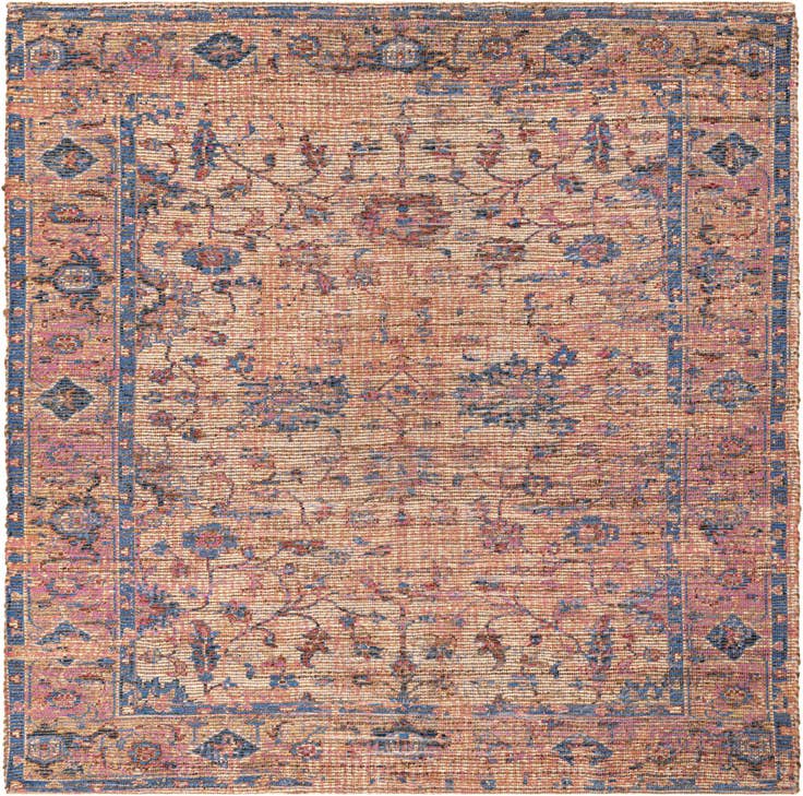 Detail image of 7' 10 x 7' 10 Hand Woven Chenille Jute Square Rug