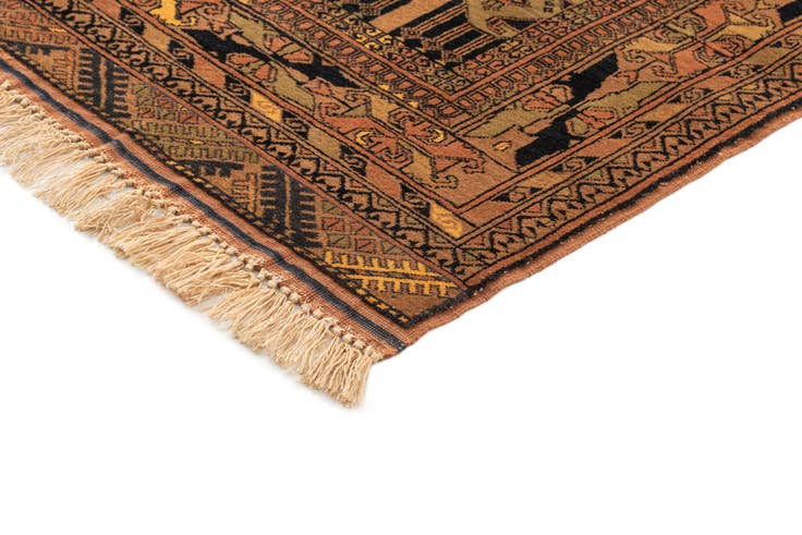 Detail image of 3' 10 x 5' 8 Hand Knotted Afghan Akhche Wool Rug