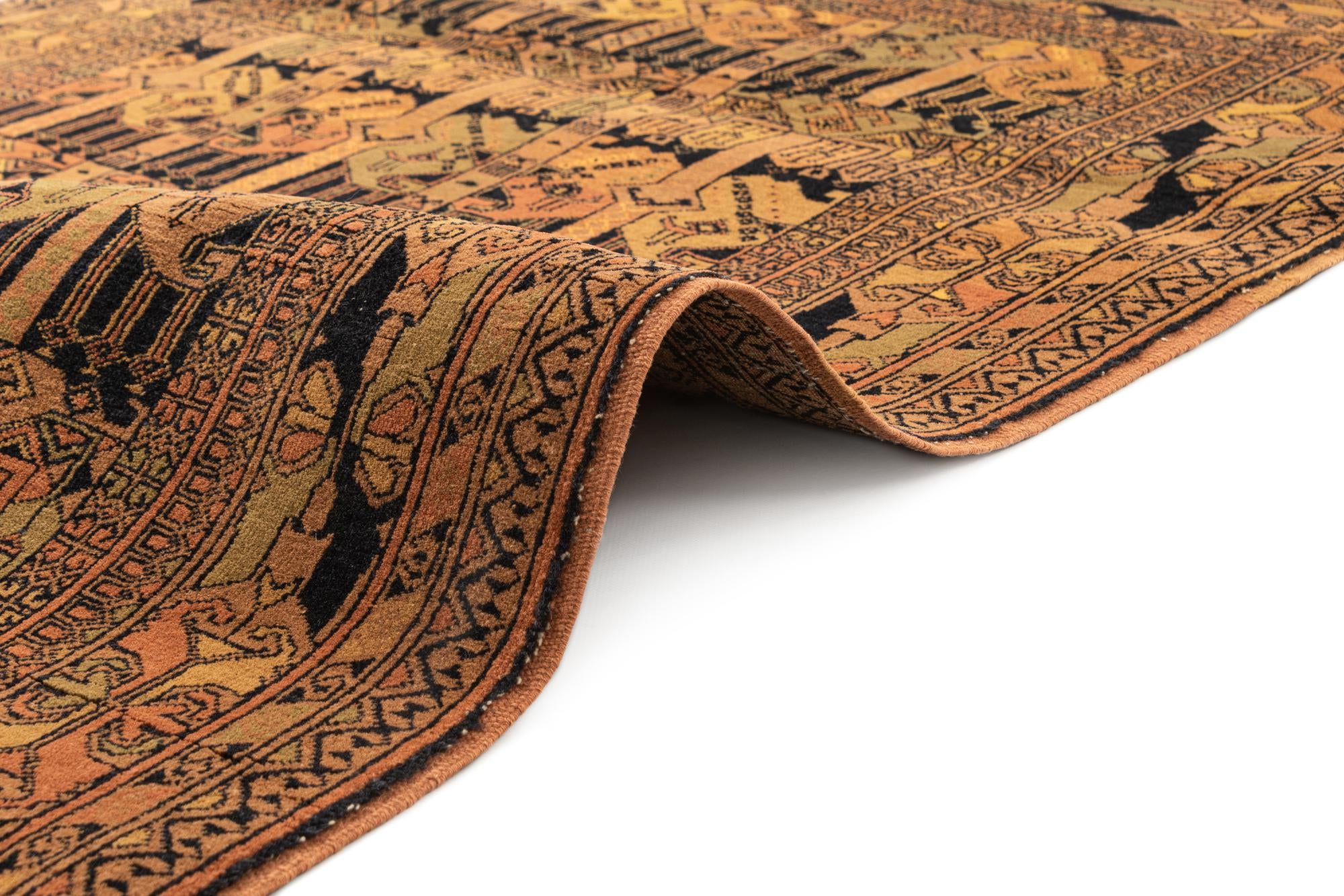 3' 10 x 5' 8 Hand Knotted Afghan Akhche Wool Rug