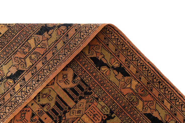 Detail image of 3' 10 x 5' 8 Hand Knotted Afghan Akhche Wool Rug