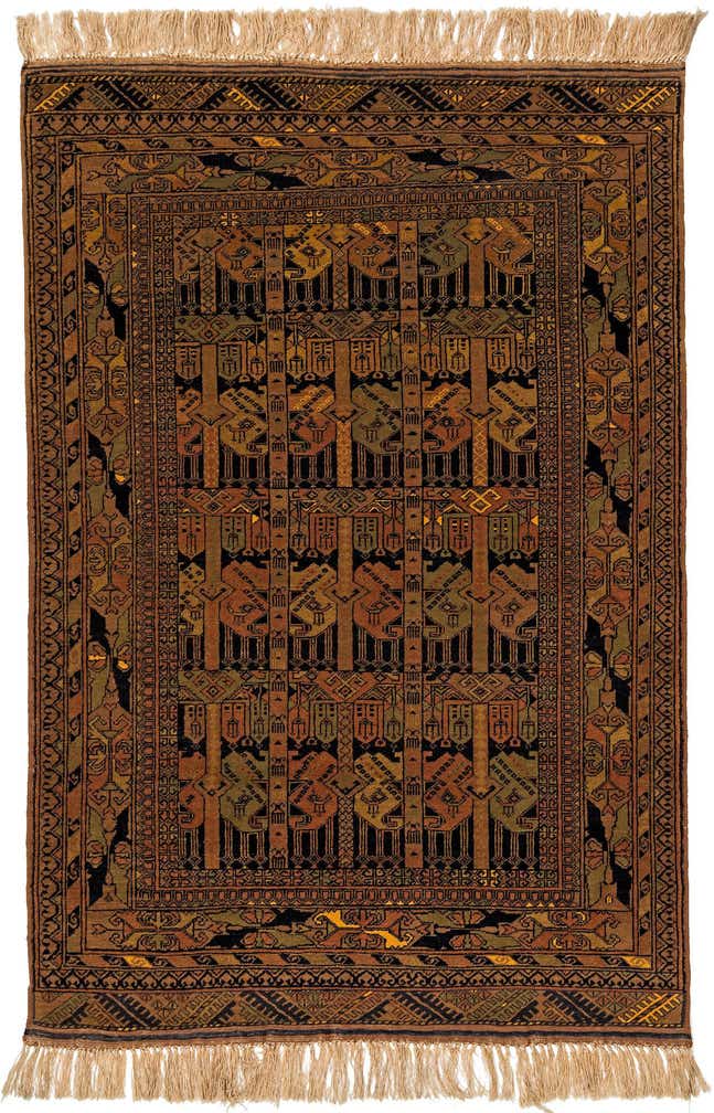 3' 10 x 5' 8 Hand Knotted Afghan Akhche Wool Rug